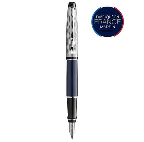 WATERMAN Expert L'Essence du bleu Stylo plume, Bleu, Plume fine, encre bleue, Coffret cadeau
