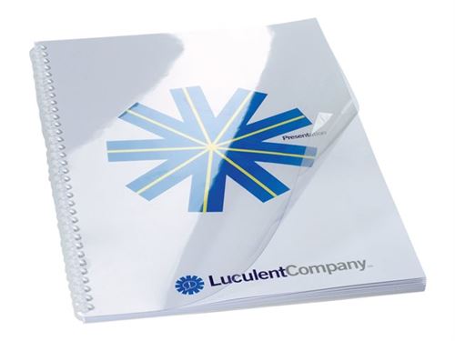 GBC HiClear - A4 (210 x 297 mm) - 250 microns - clair - 50 unités couverture à reliure PVC