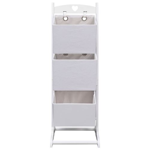 vidaXL Support à panier 3 niveaux Blanc 35x35x102 cm Bois