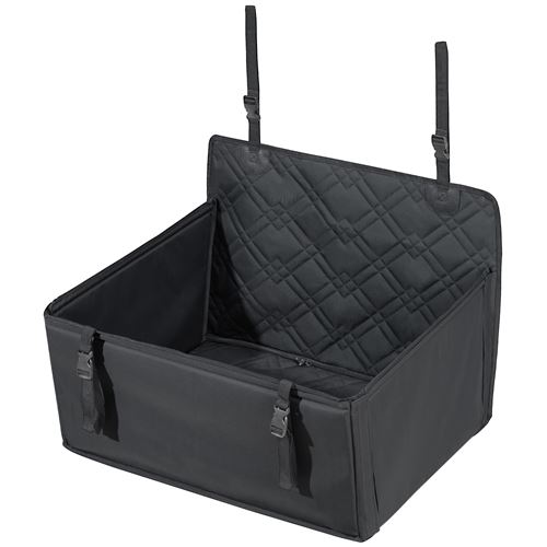 Siège Auto pour Chiens Petits Moyens Grands 22 kg-VEVOR-Lit pour Animal de Compagnie-Laisse de Sécurité à Clipser-Noir