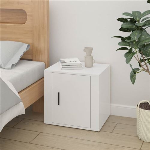 Comodino Bianco Lucido 50x39x47 Cm - Vidaxl