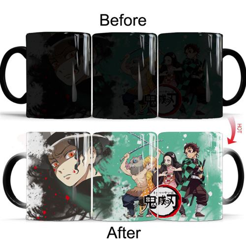 Mug magique personnalisé tasse de café thermoréactif à la chaleur, Tueur de démons, les 4 personnages
