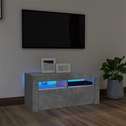 VIDAXL - Meuble TV - Gris Béton - 90x35x40 cm - Image 2