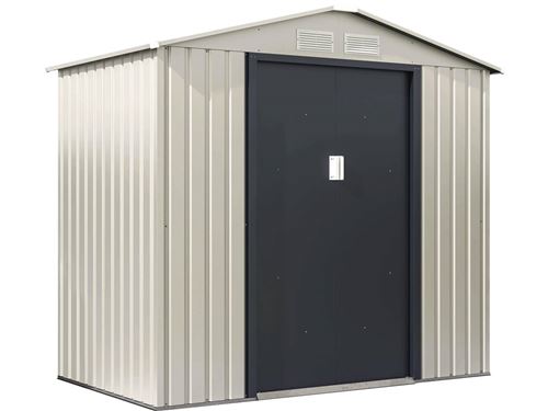 Abri de jardin métal "Nebraska" - 4.07 m² - Beige/Gris anthracite