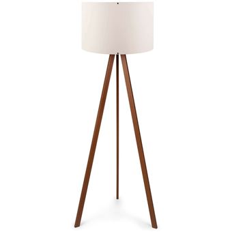 Lampadaire en MDF et PVC Floor ecru et marron - 1