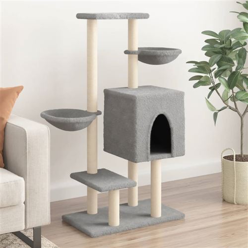 Comparer les prix de vidaXL Arbre à chat avec griffoirs en sisal gris clair 117 cm