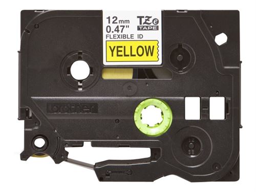 Brother TZeFX621 Ruban d'&eacute;tiquettes plastifi&eacute;es flexibles - Texte noir sur fond jaune