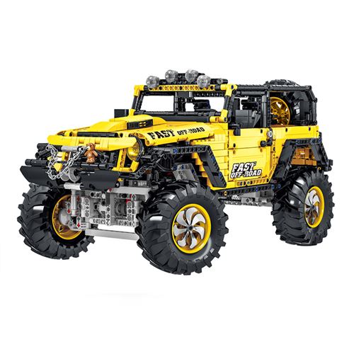 Blocs de construction MORK MK022010Y 1:8 Modèle Jeep Jaune 2471 pièces