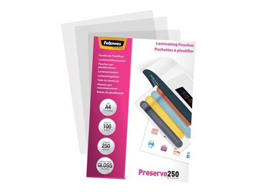 Fellowes Laminating Pouches - 125 microns - pack de 100 - 54 x 86 mm pochettes plastifiées