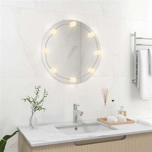 VIDAXL - Miroir mural LED - Rond - 60 cm - Argent - Image 3