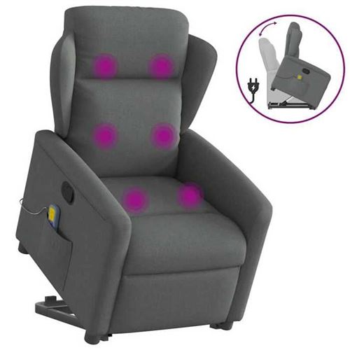 Non Communiqué Gris Vidaxl Fauteuil De Massage, Relaxation Tissu Foncé