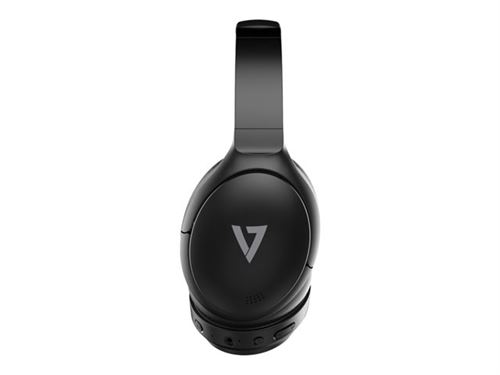V7 HB800ANC - Micro-casque - circum-aural - Bluetooth - sans fil - Suppresseur de bruit actif - jack 3,5mm - noir