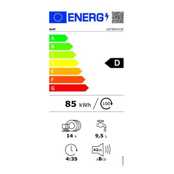 NEFF Lave vaisselle tout integrable 60 cm S275ECX12E