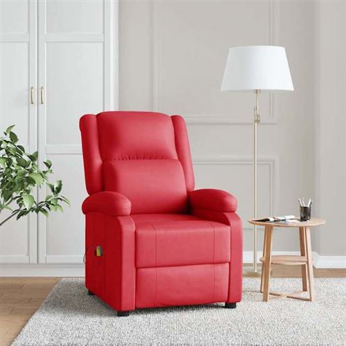 Vidaxl Rouge Fauteuil De Massage Similicuir - Image 2
