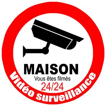 vidéo surveillance Maison - 10cm - Sticker/autocollant - 1