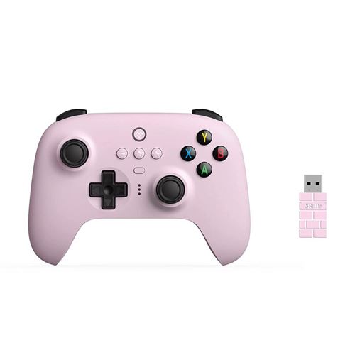 8Bitdo manette sans fil Ultimate 2.4Ghz pour PC Windows Android et Raspberry pi - Rose