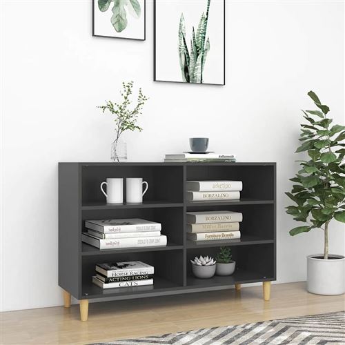 vidaXL Buffet Gris 103,5x35x70 cm bois d'ingénierie