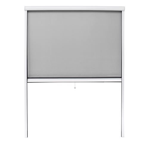 ECD Germany Moustiquaire Store Enroulable pour Fenêtre - 130 x 160 cm - Blanc - Cadre en