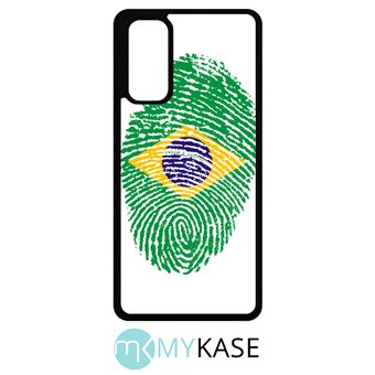 Coque My-Kase pour samsung Galaxy S20 FE - 60 empreinte digitale drapeau bresil brazil - Noir - 1