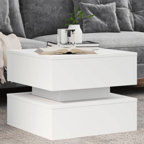 Vidaxl Blanc Table Basse Avec Lumières Led 50X50x40 Cm - Image 3