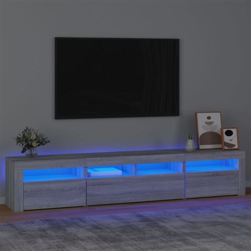 Non Communiqué Gris Meuble Tv Avec Lumières Led Sonoma 210X35x40 Cm