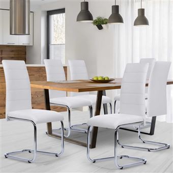 IDMarket - Lot de 6 chaises BONNIE noires pour salle à manger