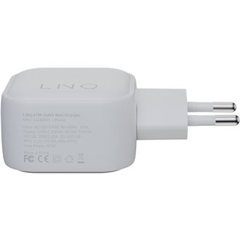 LINQ Connects, 67W, Chargeur à domicile, Chargeur mural GaN2, Connexion USB, Technologie d