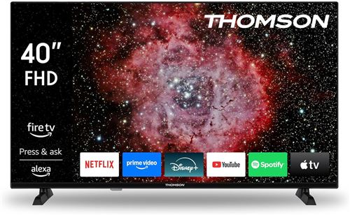 THOMSON 40 Pouces (100 cm) Full HD LED Smart TV avec Fire TV, commande vocale Alexa, AirPlay, Wi Fi, HDR10, Dolby Audio, Triple Tuner (Câble Satellite Antenne), Bluetooth 5.0, HDMI, USB, CI