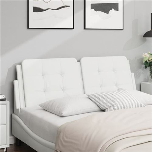 vidaXL Coussin de tête de lit blanc 140 cm similicuir374860
