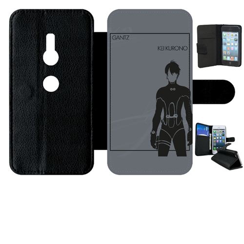Etui My-Kase pour Xperia XZ2 - gantz kei kurono - Simili-cuir Noir