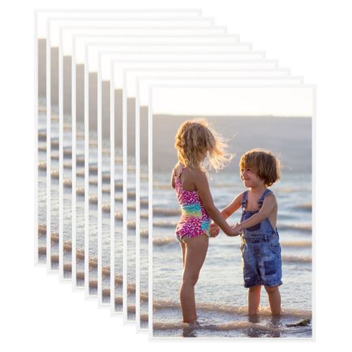 vidaXL Collage de cadres photo 10 pcs au mur table Blanc 13x18 cm MDF