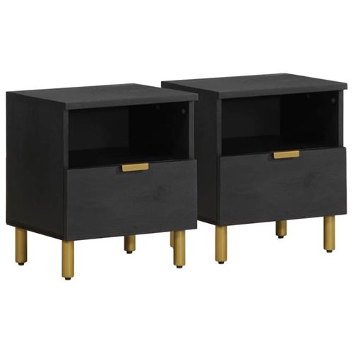 Non Communiqué Noir Table De Chevet 40X33x46 Cm Bois D Ingénierie
