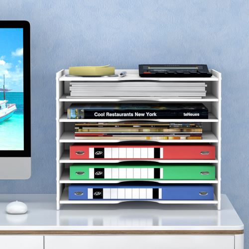 Tiroir de bureau Rangement pour organiseur de bureau multifonctionnel Six couches de dossiers