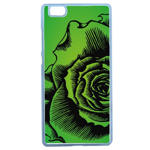 Coque Fleur Fond Fond Vert Compatible Huawei Ascend P8 Lite Transparent
