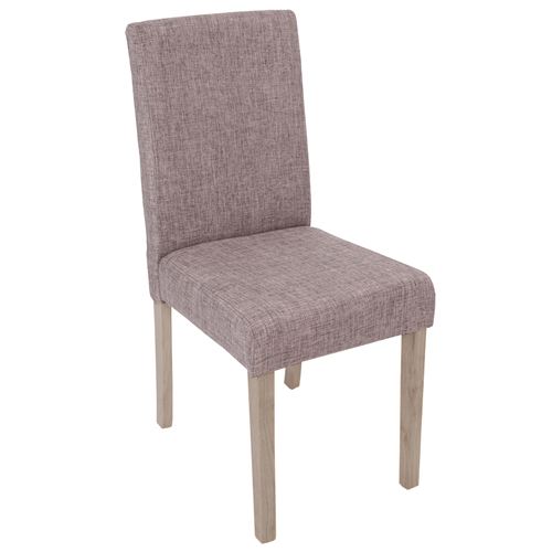 2x chaise de séjour Littau tissu gris, pieds: structure chêne