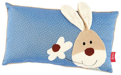 sigikid, 40992, fille et garçon, coussin motif lapin, bleu/beige, taille 35 x 20 cm, 'Semmel Bunny'