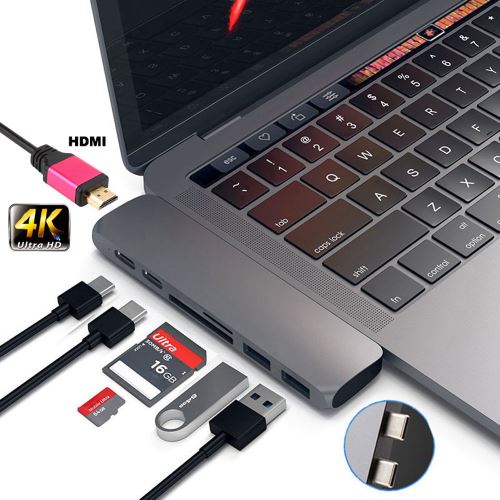 USB de type C-C Adaptateur Hub USB 3.0 Double Polt Avec HDMI pour MacBook Pro GY