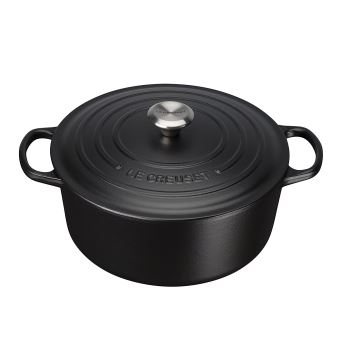 Le Creuset Signature - Casserole avec couverture - 24 cm - 4.2 L - rond - noir mat - 1