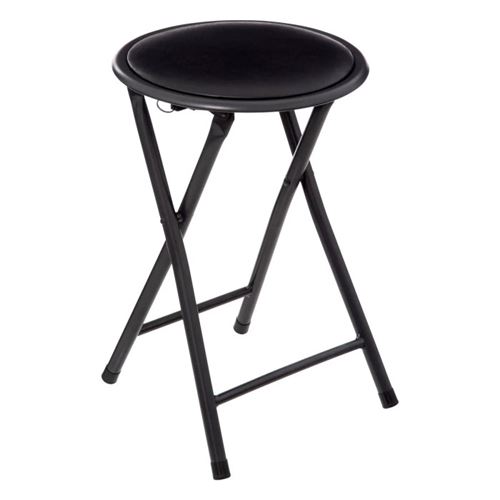 Tabouret pliant - Basic - D 30 x H 45 cm - Noir
