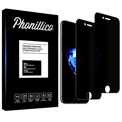 Verre Trempe pour iPhone SE 2020 [Pack 2] Film Noir Anti Espion Vitre Protection Ecran Phonillico®