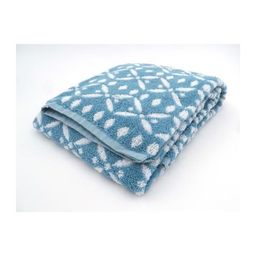 TODAY Lot de 1 drap de bain 70x130cm + 1 serviettes 50x90cm + 2 gants JAKARTA 100% coton Bleu Aruba