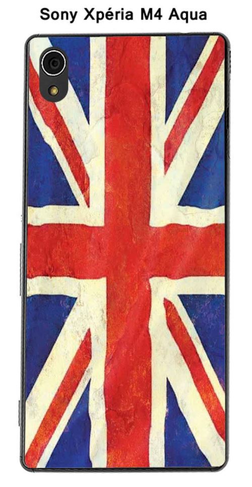 Coque Drapeau UK vintage pour Sony Xpéria M4 Aqua