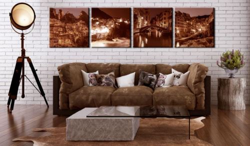 Tableau - Italian Towns (Sepia) .Taille : 60x60