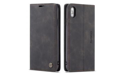 Etui CaseMe Folio pour iPhone X/XS aspect vintage noir