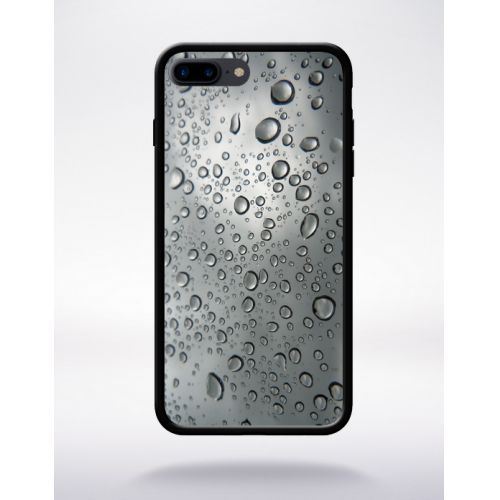 Coque texture eau de pluie compatible apple iphone 7 plus bord noir silicone
