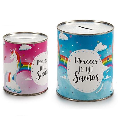 1 Tirelire Licorne Metal Rose Mereces Lo Que Suenas 12 X 10 Cm Deco Jouet