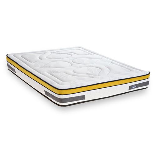  Matelas Ressorts ensach&eacute;s + m&eacute;moire Aubertin - 24 cm - 140 x 190 cm