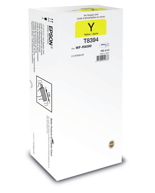Epson T8394 - 192.4 ml - jaune - original - recharge d'encre - pour WorkForce Pro R8590 D3TWFC, WF-R8590, WF-R8590 D3TWFC, WF-R8590DTWF