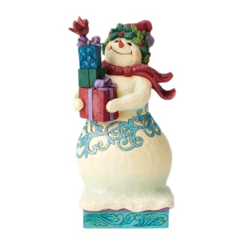Partagez Figurine Bonhomme de neige Winter Wonderland avec des cadeaux