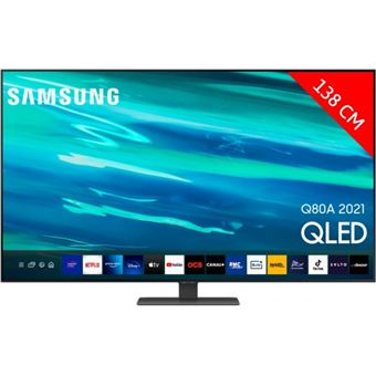 Samsung QE55Q80AAT - Classe de diagonale 55&quot; Q80A Series TV LCD rétro-éclairée par LED - QLED - Smart TV - Tizen OS - 4K UHD (2160p) 3840 x 2160 - HDR - Quantum Dot - carbone argent - 1